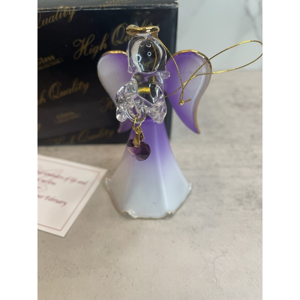 Hand Sculpted, Hand Painted Glass Birth Heart Creation Feb Amethyst